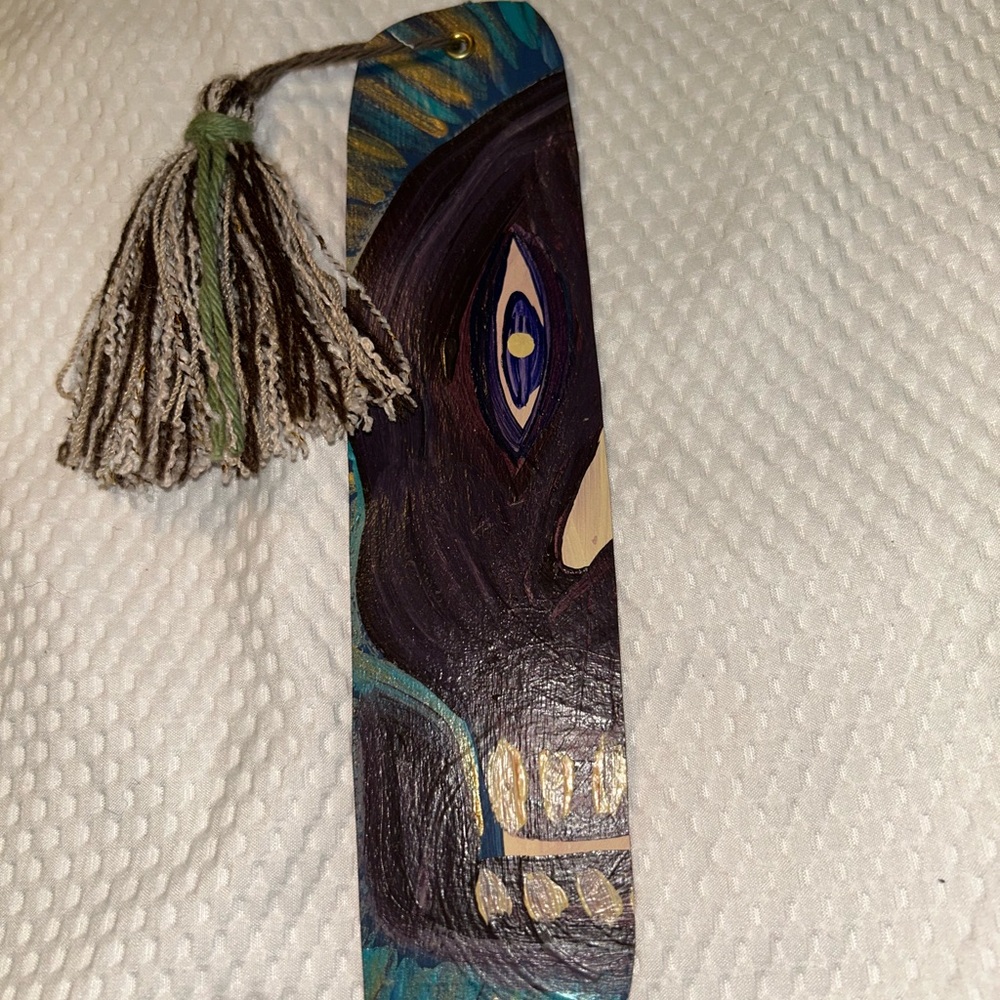 Dia De Los Muertos Skull Bookmark with Tassel